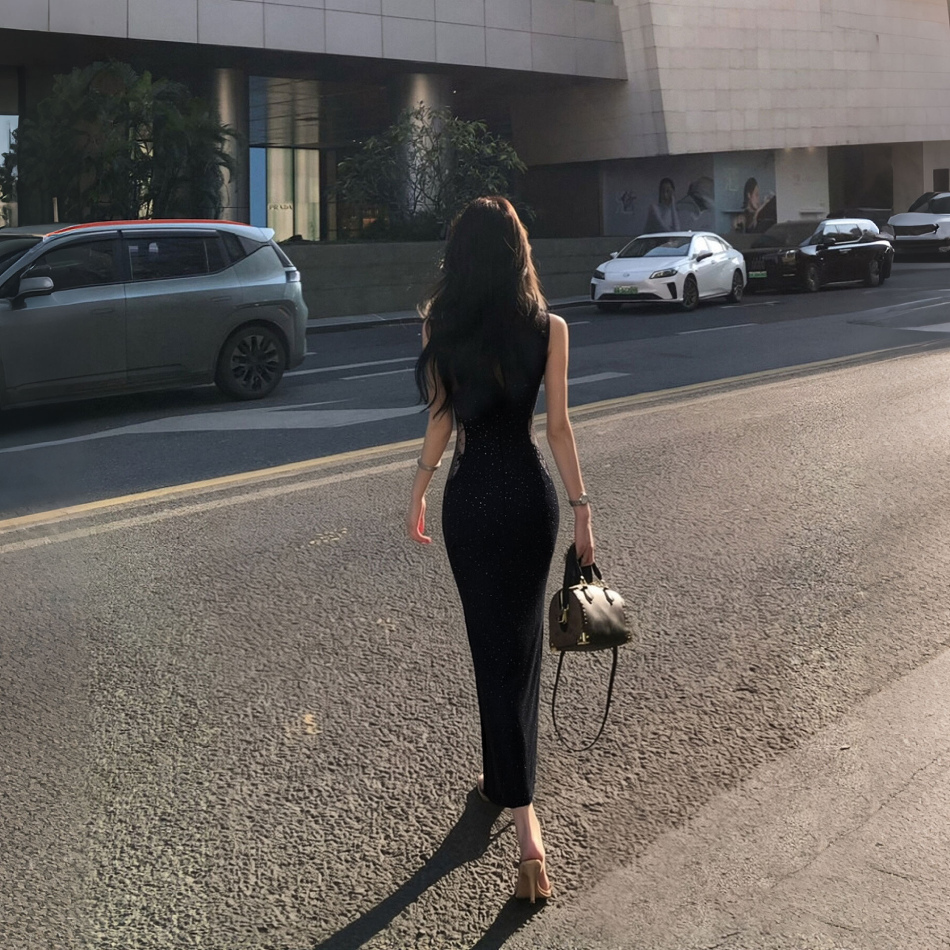 中式蕾丝旗袍连衣裙修身显瘦