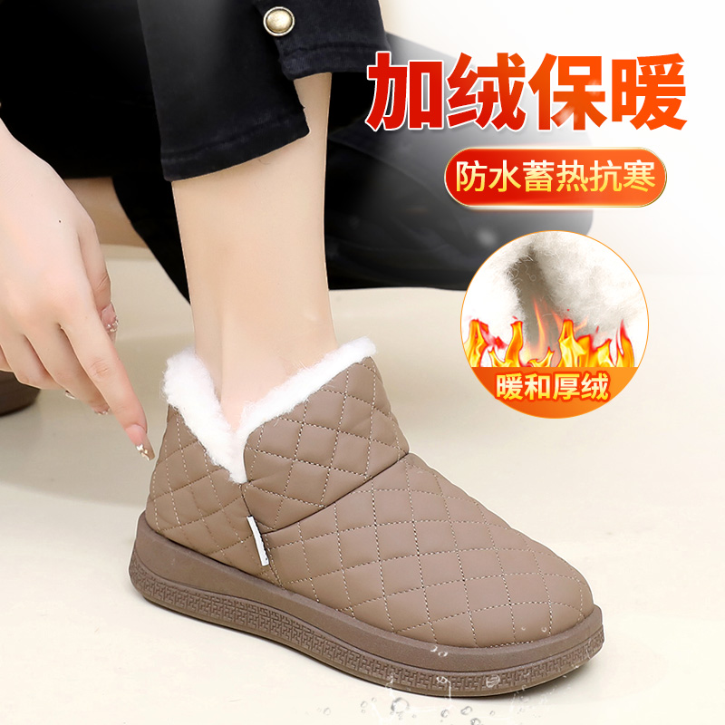 冬季加绒保暖女棉鞋妈妈鞋雪地靴