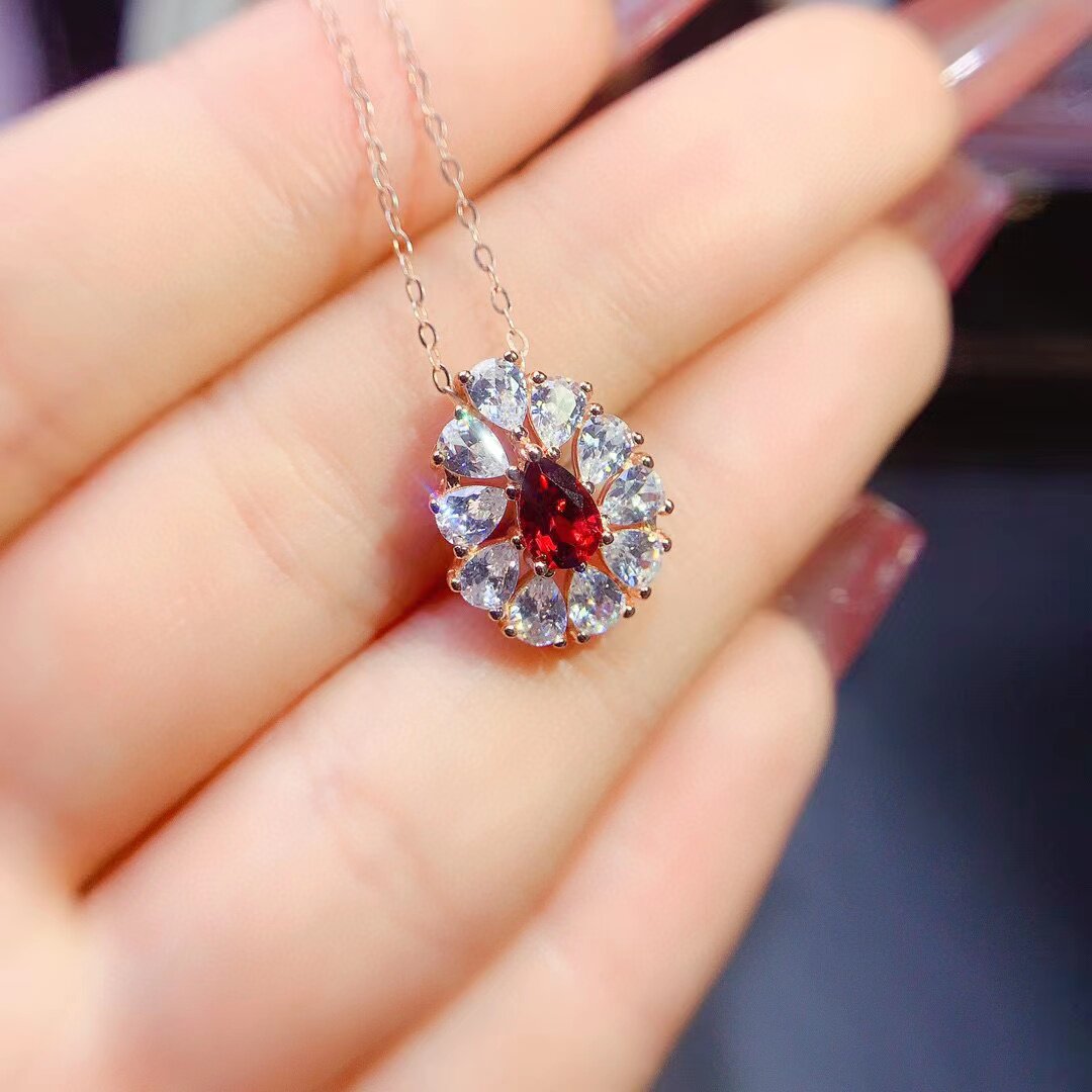 精美吊坠空托水滴4*6mm s925银镀18K金 DIY手工代镶嵌