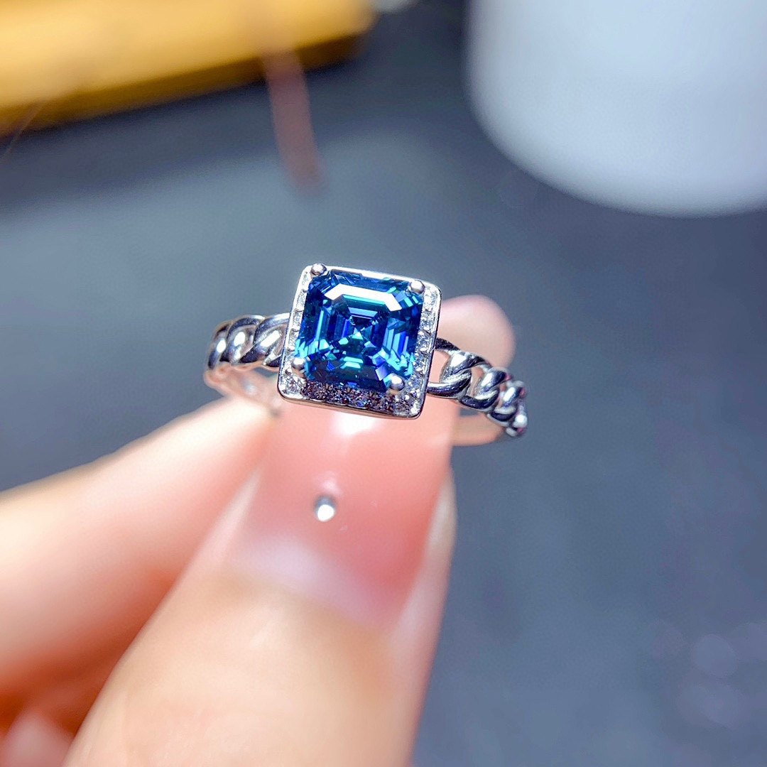 s925银戒指空托方形3*3mm4*4mm5*5mm6*6mm欧美复古活口戒托链条款