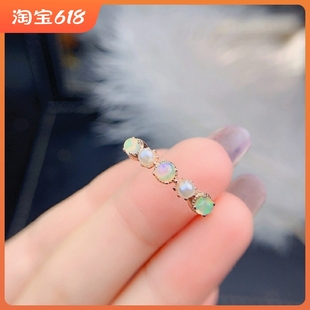 s925银饰戒指空托圆形3*3mm日韩简约个性珍珠排戒托镀白金玫瑰金