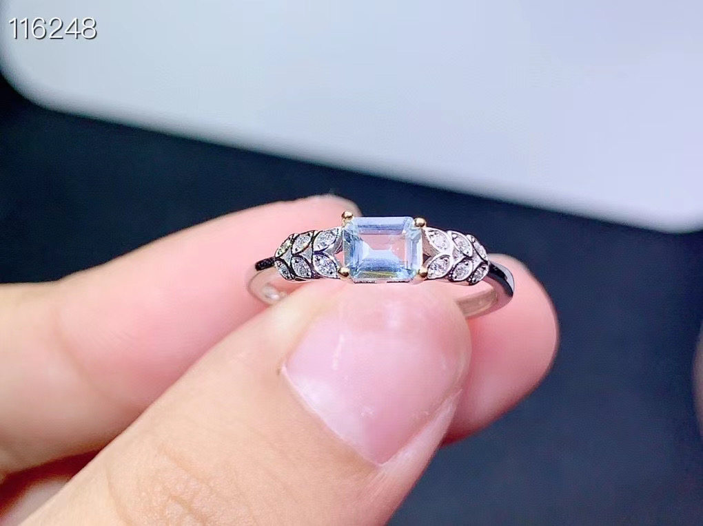 diy方形活口水晶镶嵌戒指空托