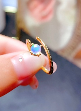 925纯银开口戒指空托圆形3*34*4