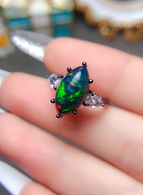 时尚百搭款马目7*13mm戒指空托未镶嵌精工活口s925银镀金饰品