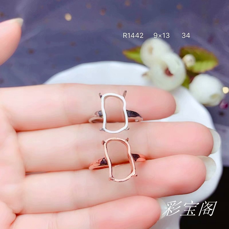 貔貅戒托s925银饰空托玛瑙DIY