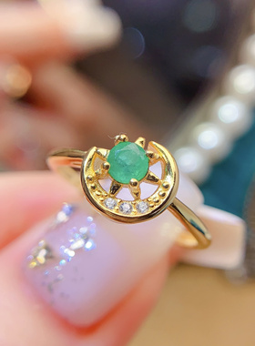 s925纯银镀金戒指空托圆形5*5mm欧美风戒指托