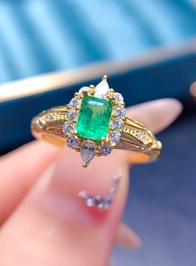 s925银镀金开口戒托女新款轻奢