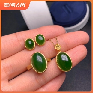 s925银戒指空托古法银包镶戒指托沙金戒托女镶嵌碧玉椭圆10*14mm