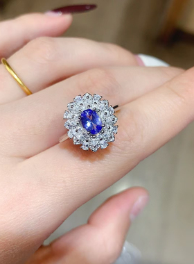 通体s925银饰戒指空托女欧美复古宫廷风轻奢镶彩宝椭圆5*7mm