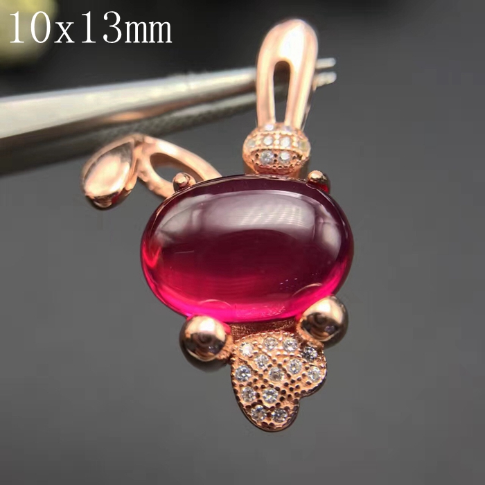 银镀金萌萌哒小兔子吊坠空托