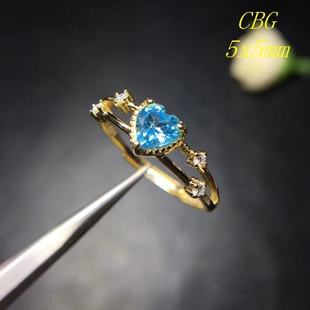 s925银戒指空托 5*5爱心形时尚戒托女 清新文艺 代镶嵌 银饰直销