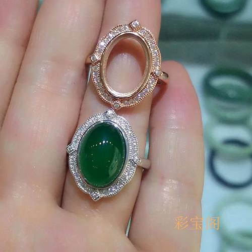 s925银戒指空托时尚成品代镶嵌