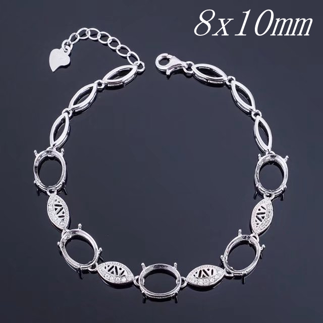 925银手链空托时尚托翡翠水晶