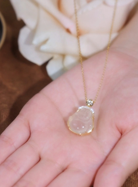 金色好运佛陀短款锁骨链项链设计