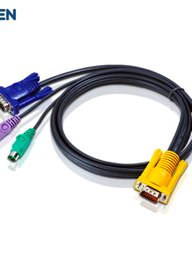 ATEN 宏正 PS/2 接口切换器连接线+3 in1 SPHD 2L-5210P 长10米