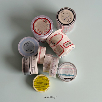 nullthing2026【记录系列】胶带3款标签日记岁月的尺创意胶带设计