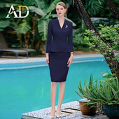 浅蓝色职业装 夏季 西装 套装 AD酒店工作服女商务接待工装 女正装 装