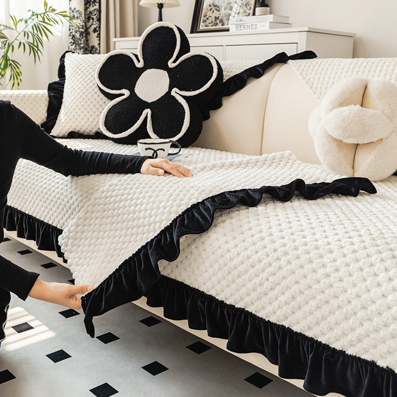 法式复古沙发垫冬季加厚毛绒秋冬保暖坐垫2025新款皮沙发套罩盖布,居家布艺,沙发垫,淘宝优惠券,粉丝福利购,淘宝优惠卷