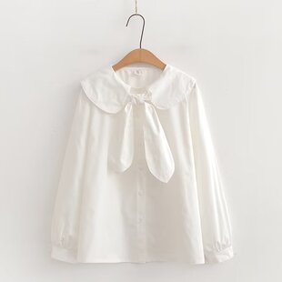 少女海军领百搭长袖衬衫2026秋季装新款初中高中学生韩版宽松衬衣