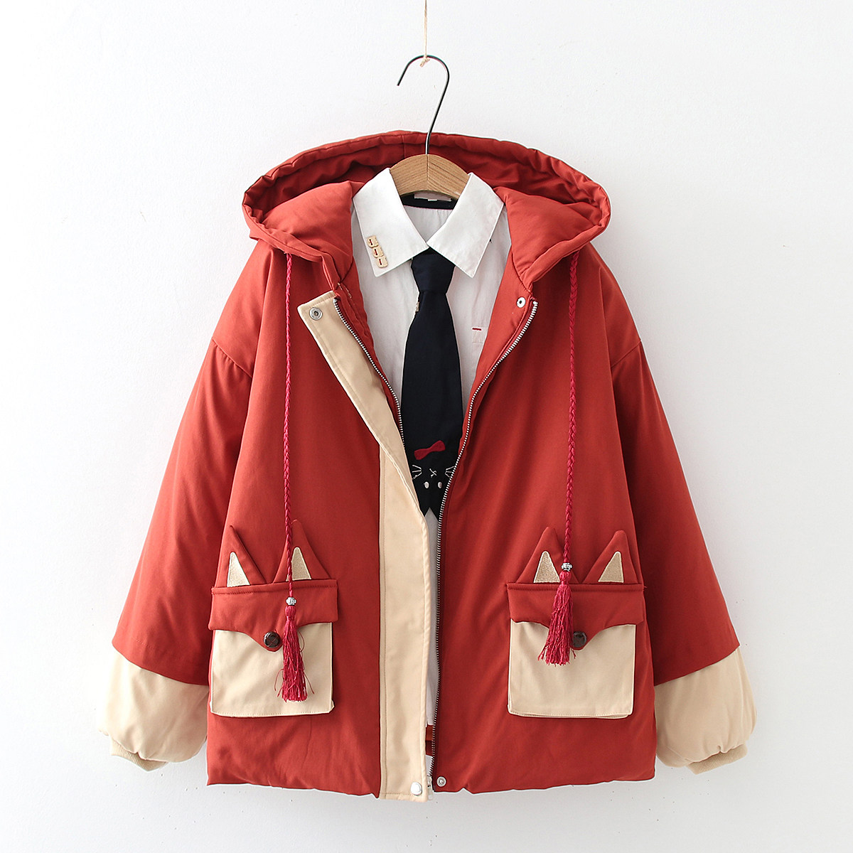 森女加厚保暖学生软萌妹风棉服