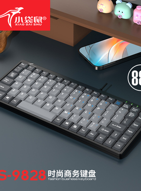 小袋鼠DS-9828工业小键盘带数字键迷你一体式键盘PS/2机柜工控USB