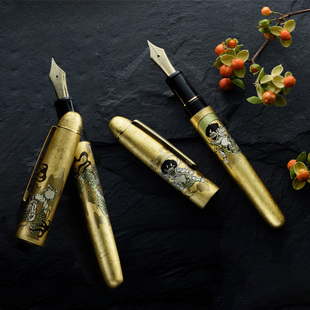 直邮白金PLATINUM 钢笔3776 世纪百年金泽箔14k 升龙  风神雷神