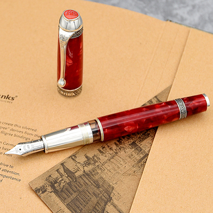 直邮 奥罗拉AURORA 活塞钢笔 85周年纪念款限定火焰红1919支18K金