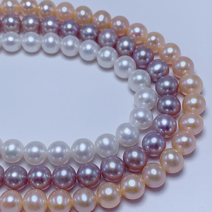 正品 9mm近正圆强光母亲节送妈妈婆婆礼物 假一赔十天然珍珠项链8