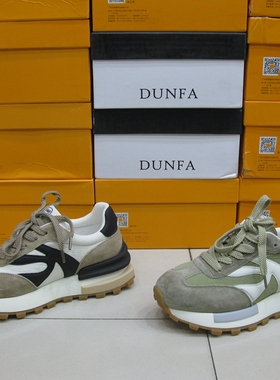 89-24078顿发2025秋款拼色阿甘鞋厚底增高时尚百搭防滑休闲女跑鞋