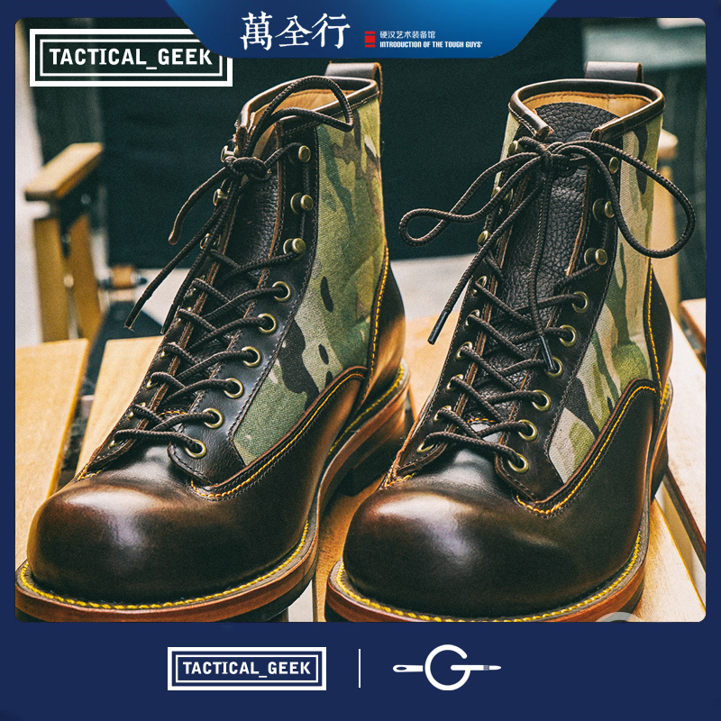 手工复古潮鞋马丁靴百搭工装靴子