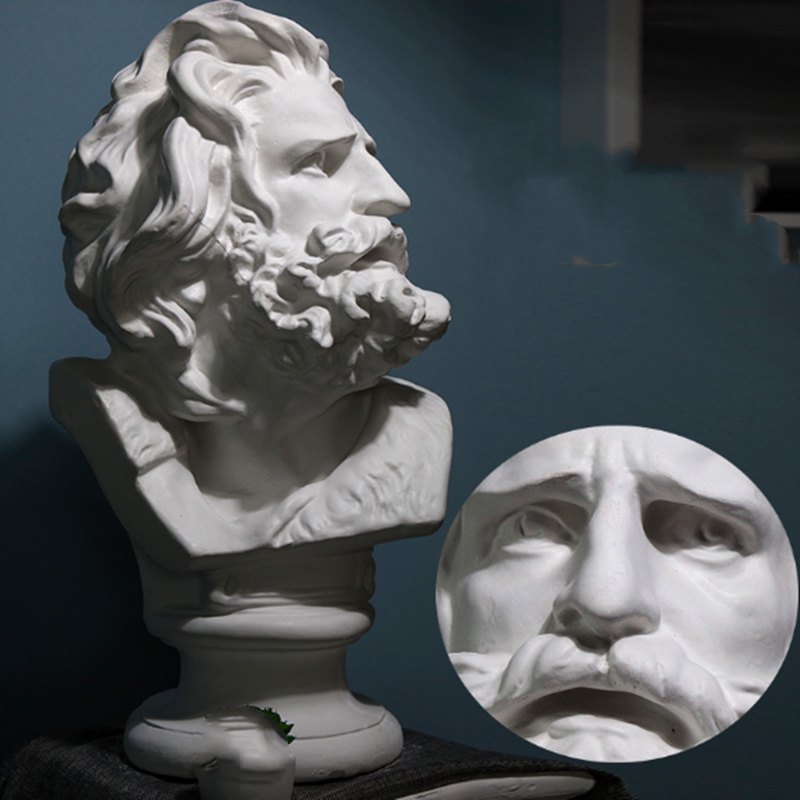 包邮30厘米马赛石膏头像中小号北欧模型摆件美术素描写生教具雕塑