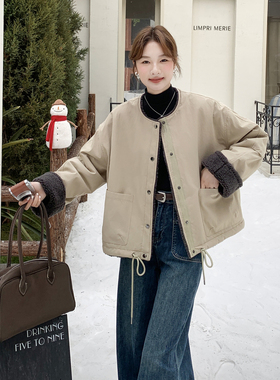 现货：冬装新款时尚百搭内里羊羔毛派克服外套2C135-8931P195K298