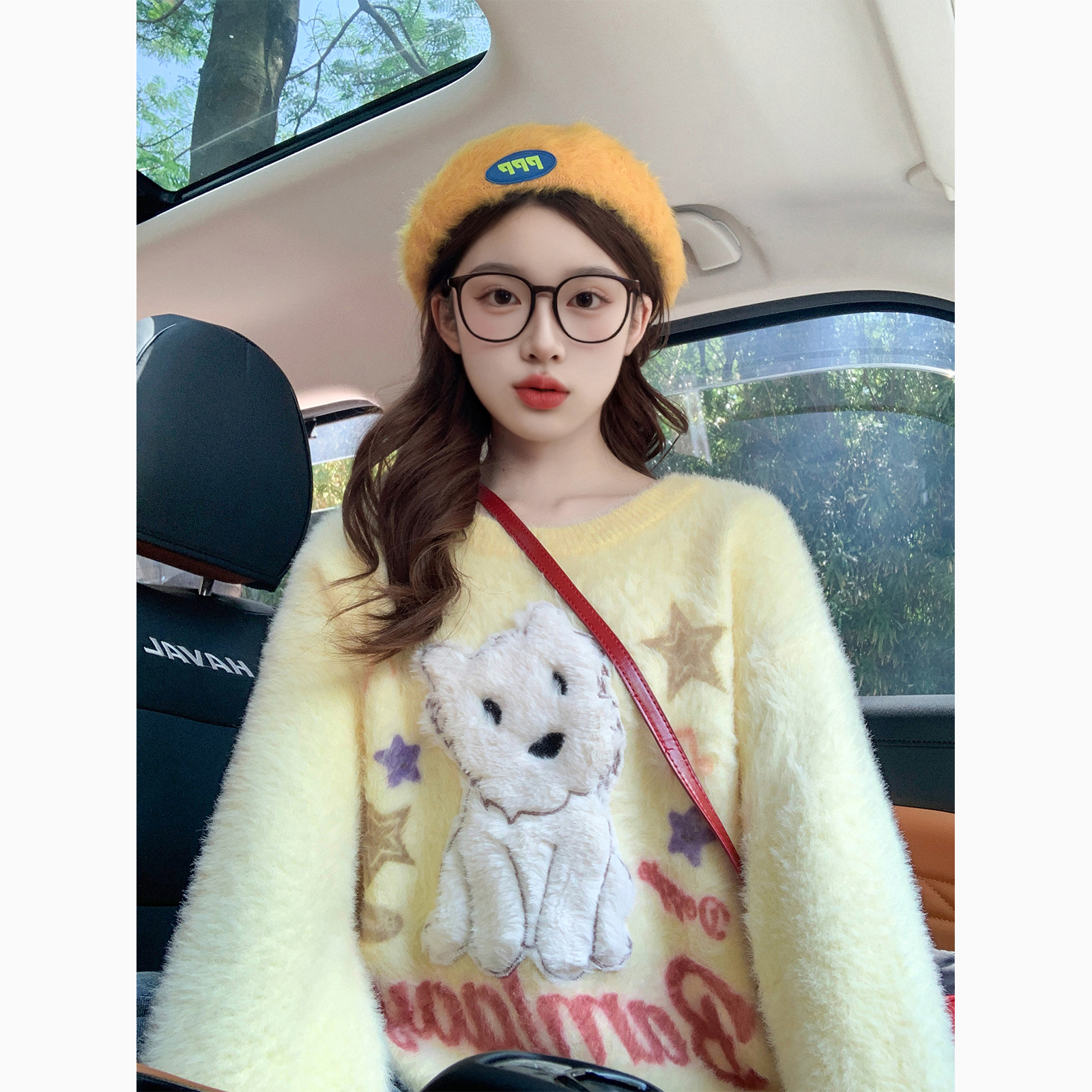 黄色软糯奶呼呼水貂绒毛衣女冬季加厚2025新款慵懒高级感针织上衣