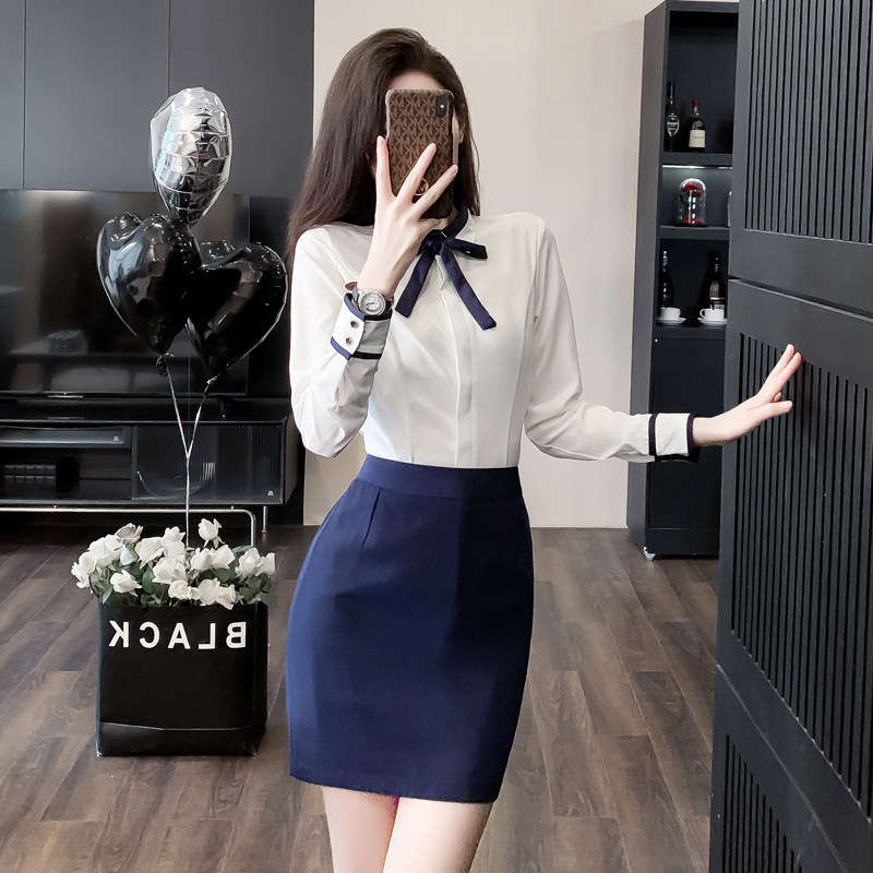 售楼部工作服套装物业客服职业装衬衫女春装新款空姐制服套装高端