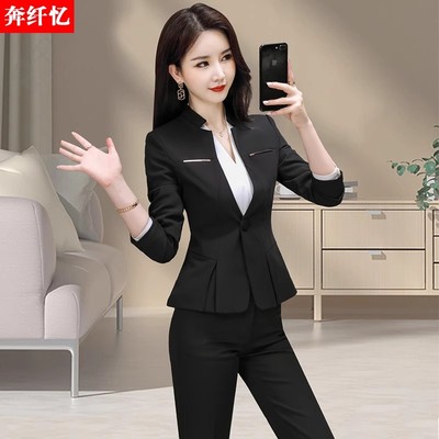 春秋高端职业装西装套装女时尚气质工作服小个子面试正装西服外套