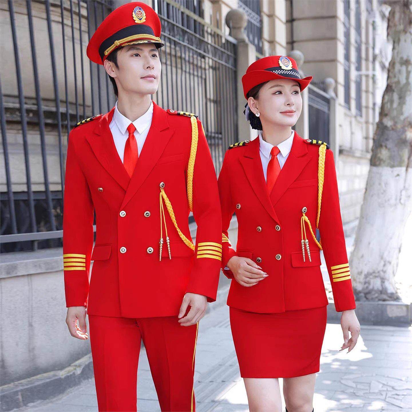 男女军鼓乐队仪仗队演出服套装航空姐学生班服空少机长工作制服