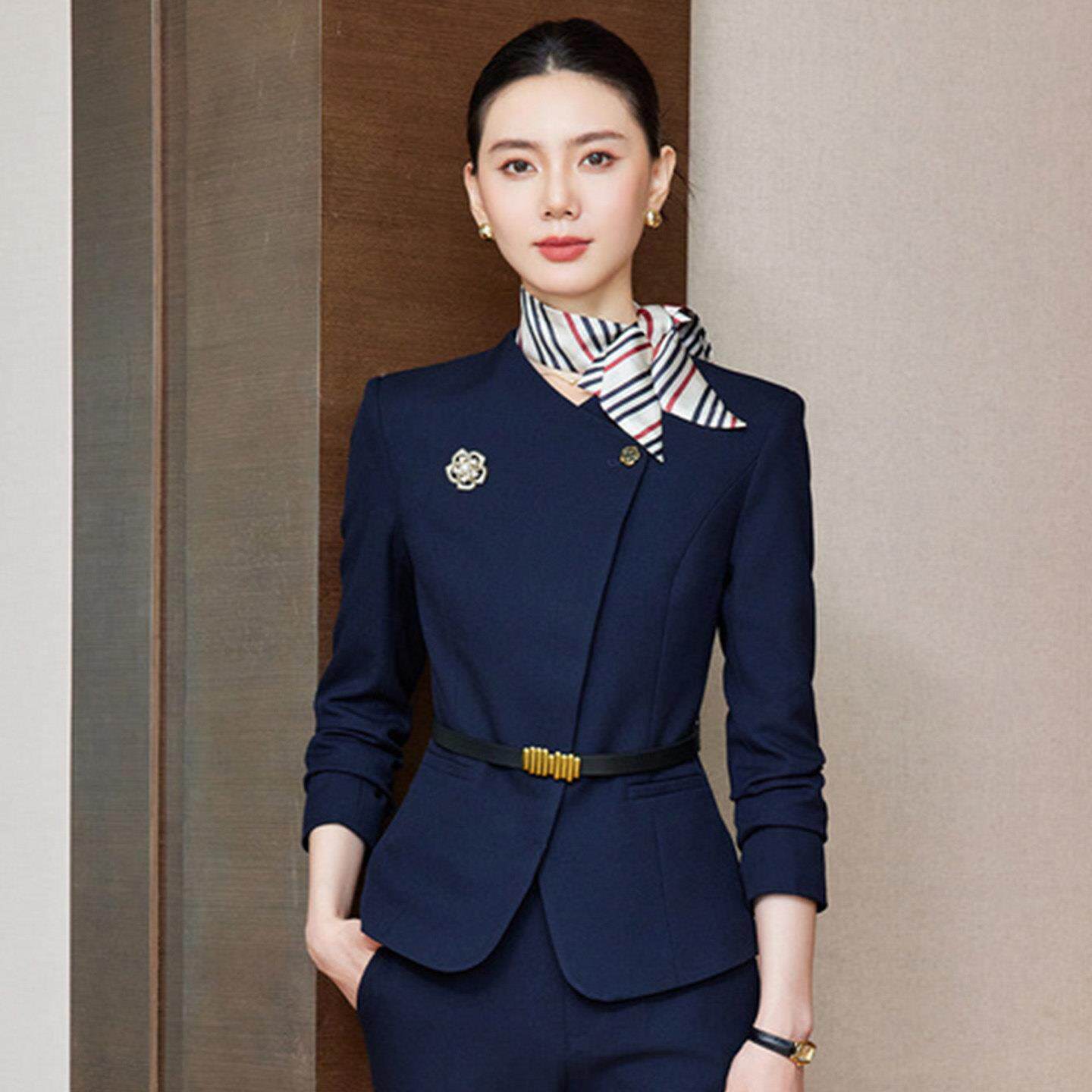 高端职业西装套装女秋季前台接待工装酒店经理珠宝店美容院工作服