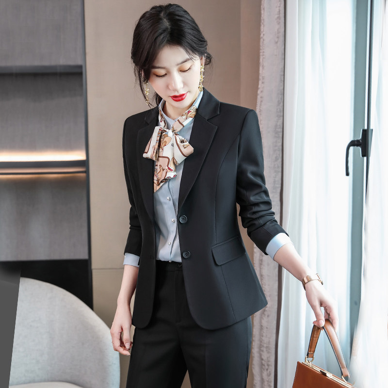 西装外套女春秋2023新款高端职业装教师面试正装女套装酒店工作服