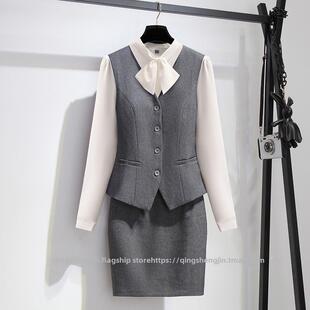 美容院工作服女秋高端酒店前台接待职业套装时尚餐厅服务员工作装