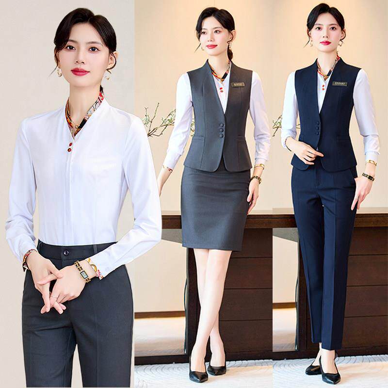 马甲西装职业套装女前台接待工装马夹KTV酒店服务员珠宝店工作服