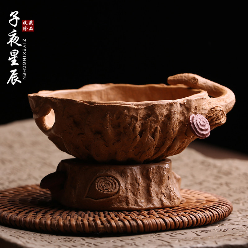 宜兴原矿紫砂茶漏茶虑供春茶道配件茶斗过滤器名家全手工功夫茶具