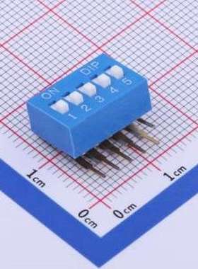 TM-05R 拨码开关 拨码开关蓝色05P-90度 间距2.54mm 立式侧插侧拨