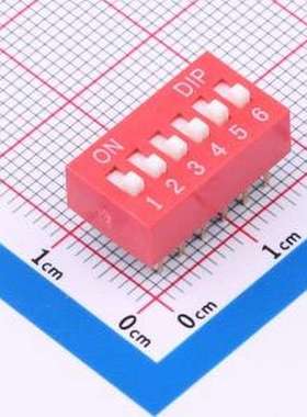 BX-DS2.54-6PZC 拨码开关 DSE 2.54直插平拨红色6位 间距2.54mm