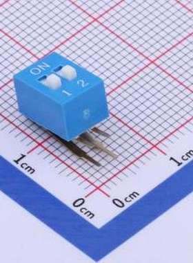 TM-02R 拨码开关 拨码开关蓝色02P-90度 间距2.54mm 立式侧插侧拨