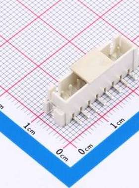 MXXH-2.54-08P-LT1-0-A 线对板针座 间距:2.5mm 立贴 象牙白 SMD,