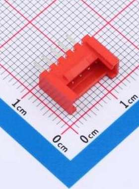 WF-1A200B5P-R 线对板针座 间距2.0mm 直插 带扣 红色 1x5P 插件,
