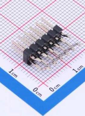 PZ254-2-06-WS 排针 2x6P 间距:2.54mm 方针 卧贴 黑色 SMD,P=2.5