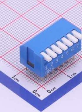 DPL-07BLP 拨码开关 间距2.54mm 琴键 7位拨码开关 插件