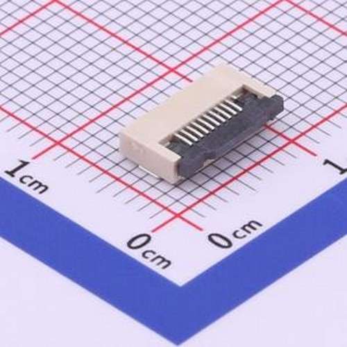 0.5-10P翻盖 FFC/FPC连接器 FPC0.5MM10P翻盖式下接触 SMD,P=0.5m