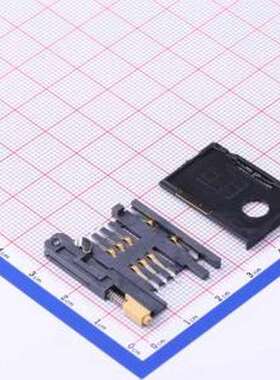 SIM-8PIN SIM卡连接器 自弹式 MiniSIM卡 卡座 (两件套） SMD